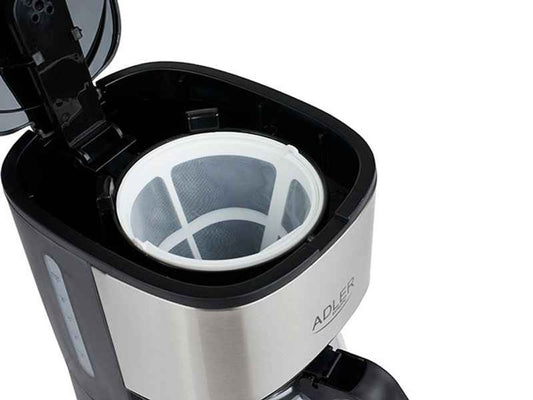 Adler AD-4407 Tropfkaffeemaschine 8 Tassen Edelstahl BPA-frei 550 W 550 W 07 Liter schwarz und grau
